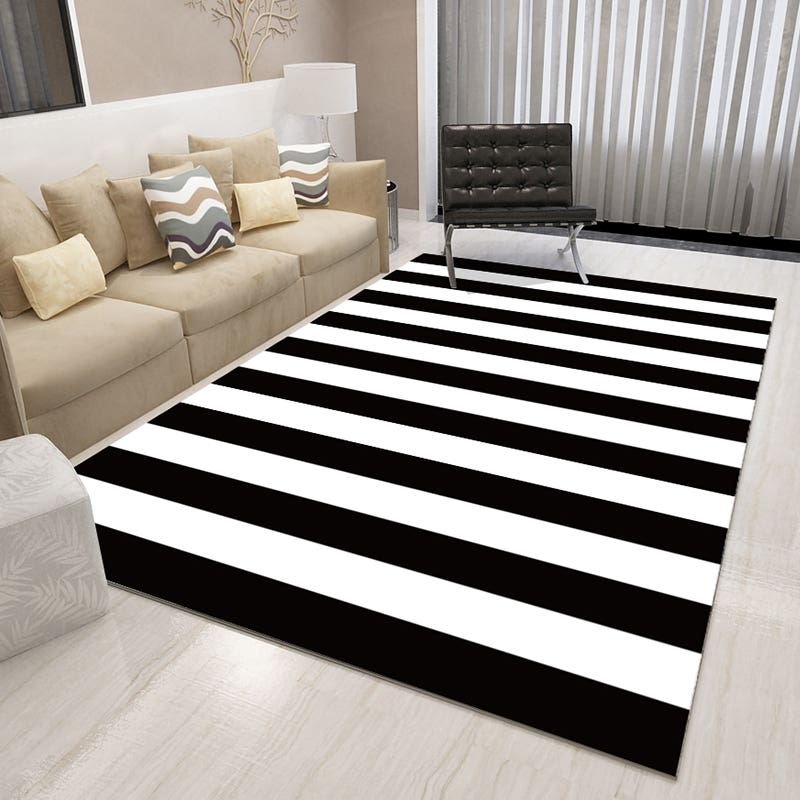 Velvet Rug, 160×230 cm - Black White