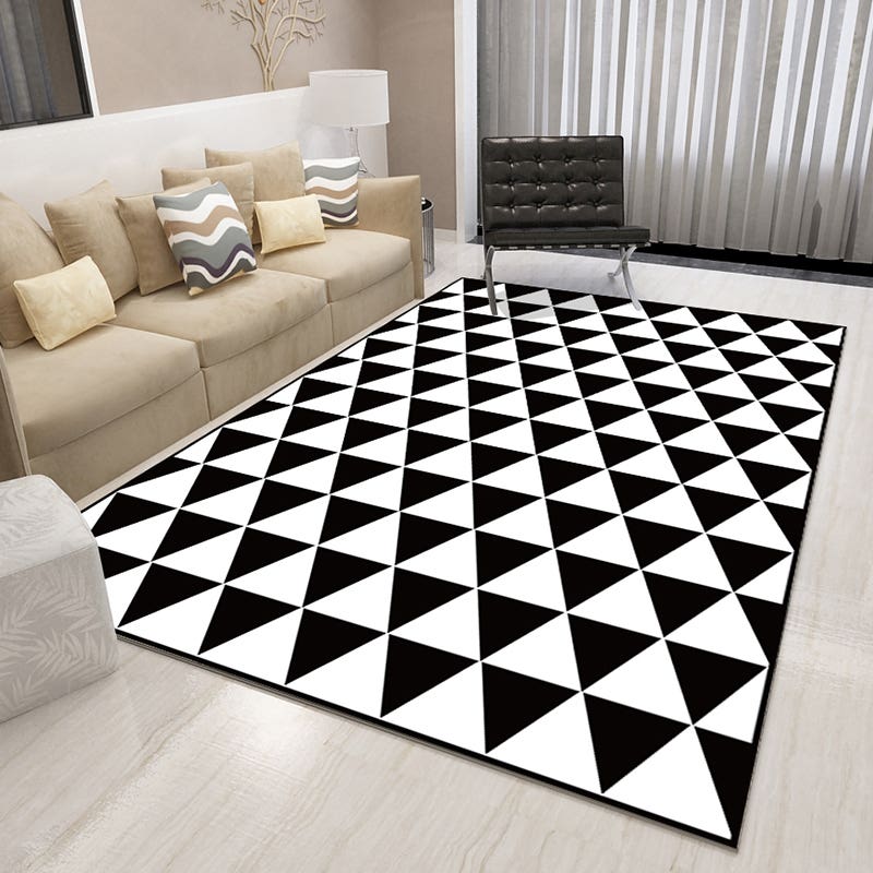 Velvet Rug, 160×230 cm - White Black