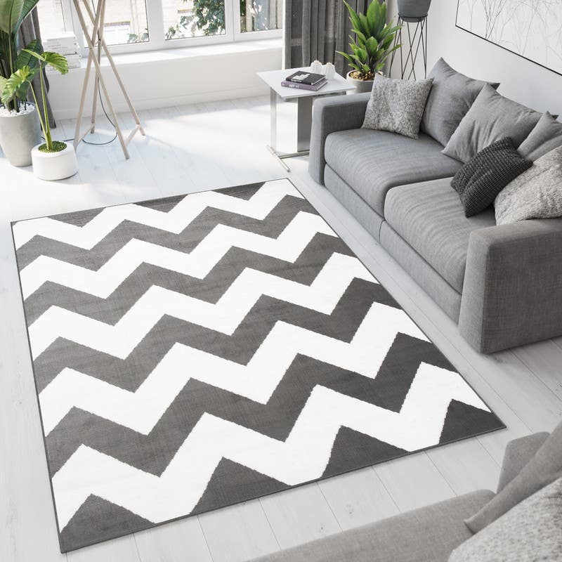 Velvet Rug, 160×230 cm - White Grey
