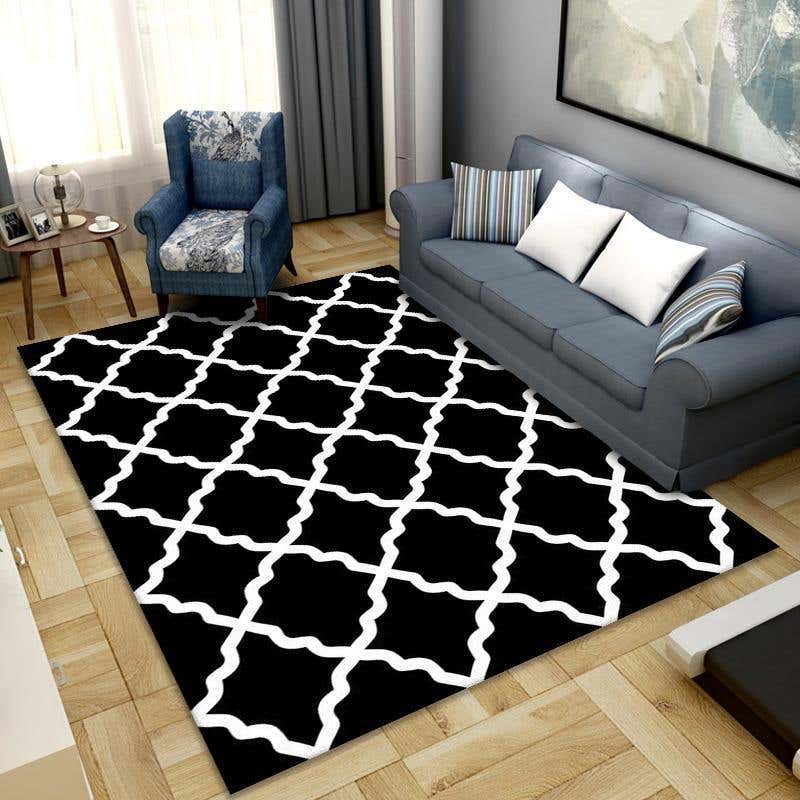 Velvet Rug, 160×230 cm - Black White