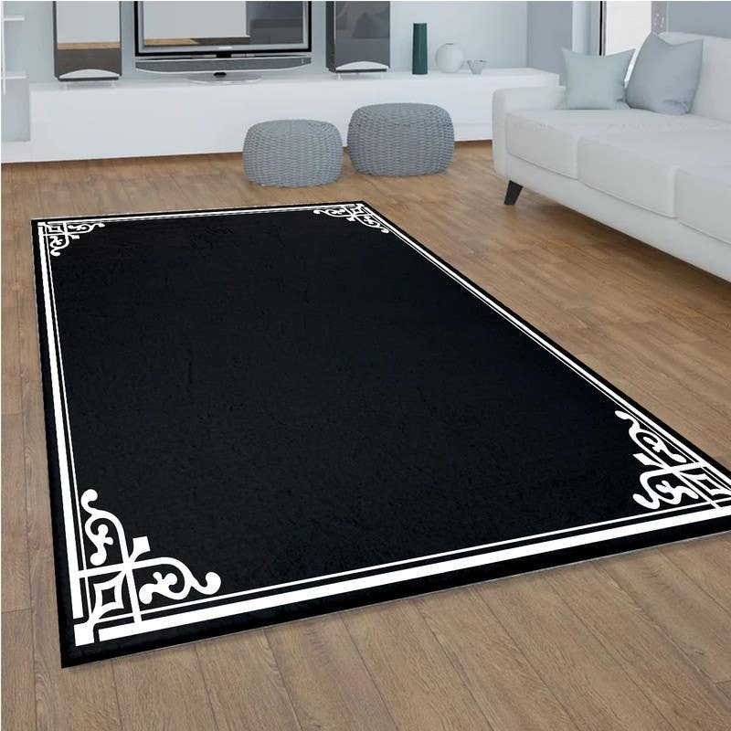 Velvet Rug, 160×230 cm - Black White