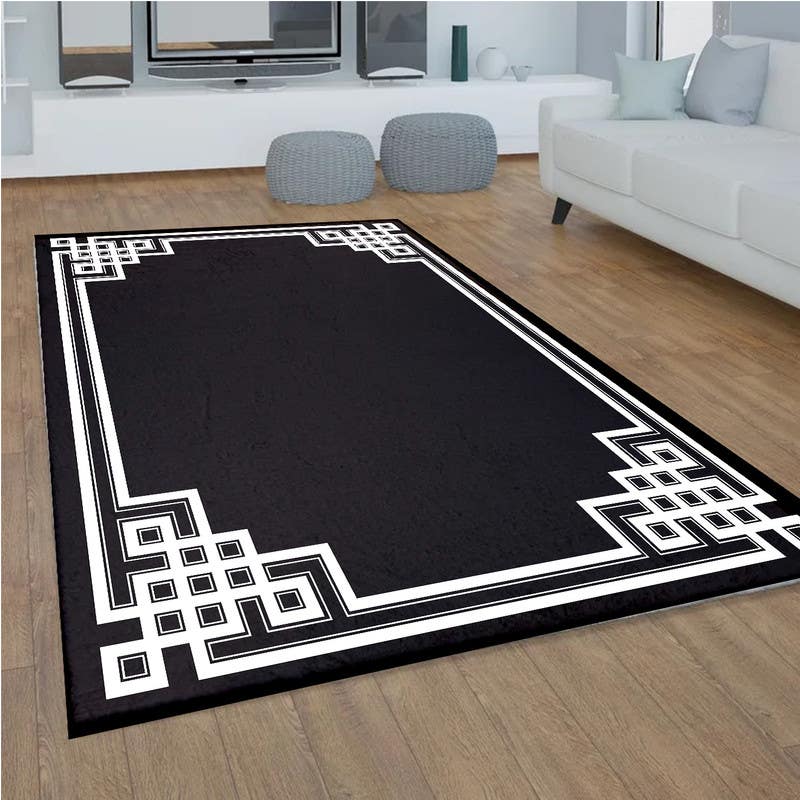 Velvet Rug, 160×230 cm - Black White