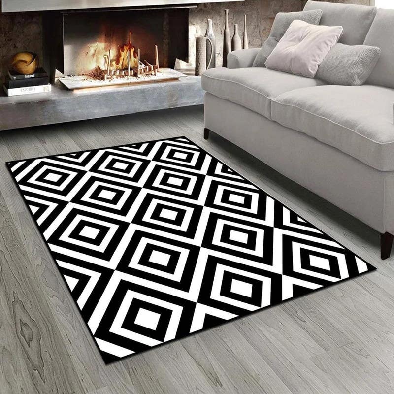 Velvet Rug, 160×230 cm - Black White