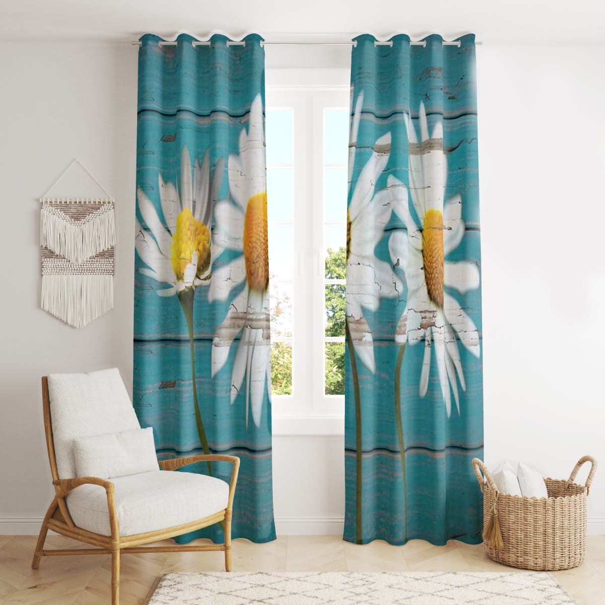 Velvet Curtain, 2 Pieces, 270×145 cm - Multicolor