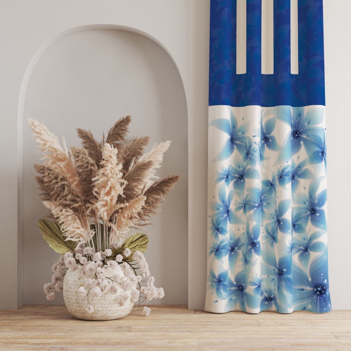 Velvet Curtain, 1 Piece, 250×145 cm - Multicolor