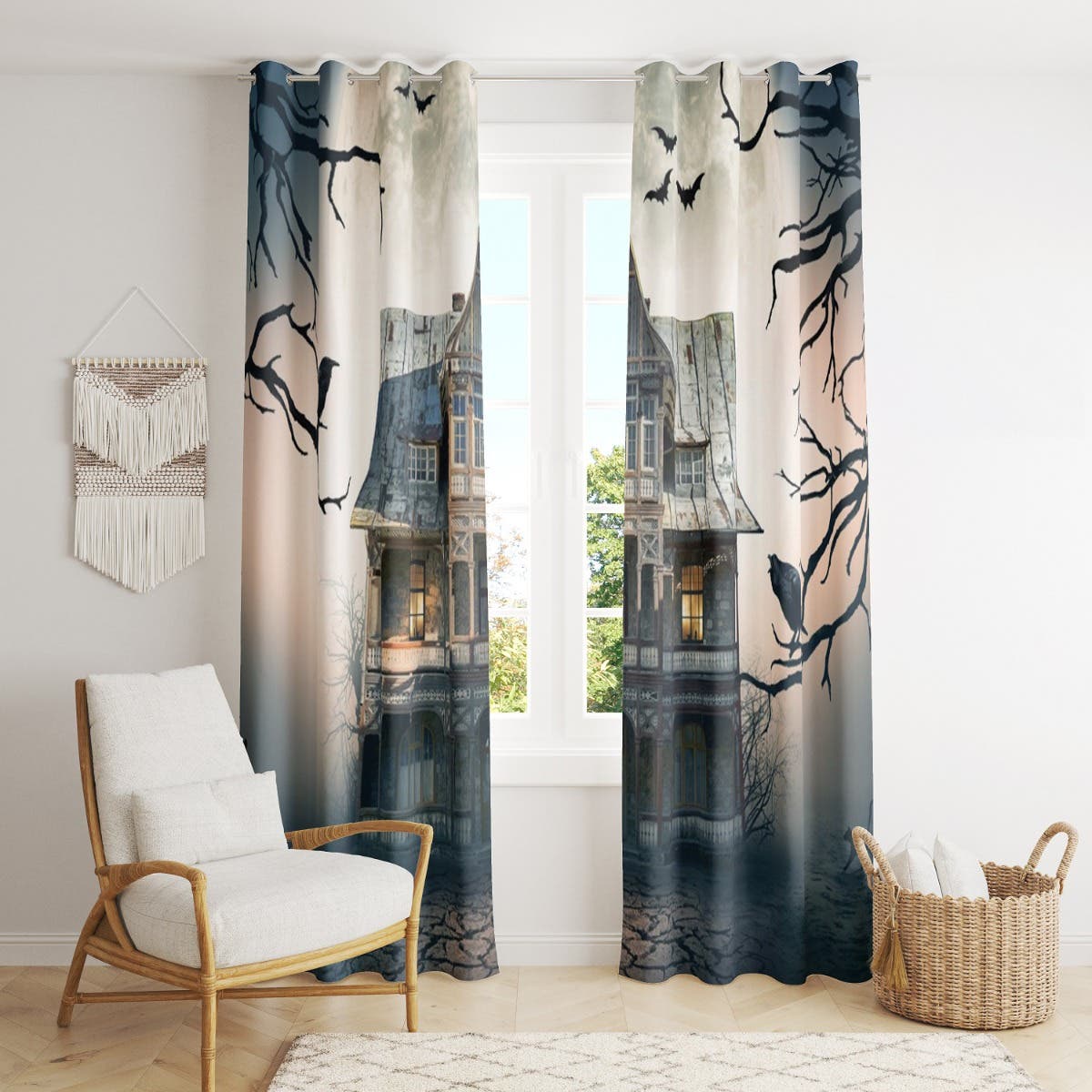 Velvet Children's Room Curtain, 2 Pieces, 270 x 145 cm - Multicolor
