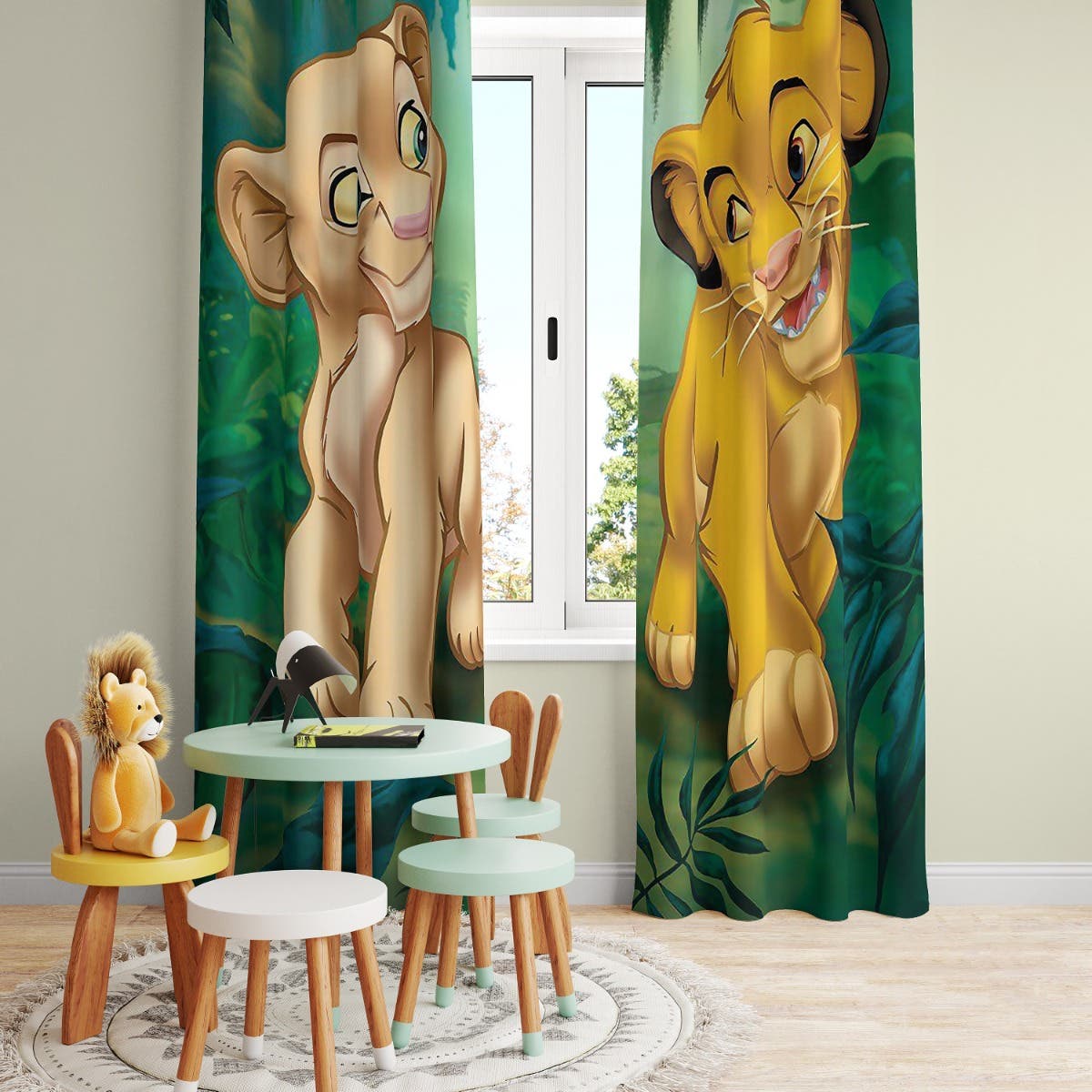 Velvet Children's Room Curtain, 2 Pieces, 270 x 145 cm - Multicolor