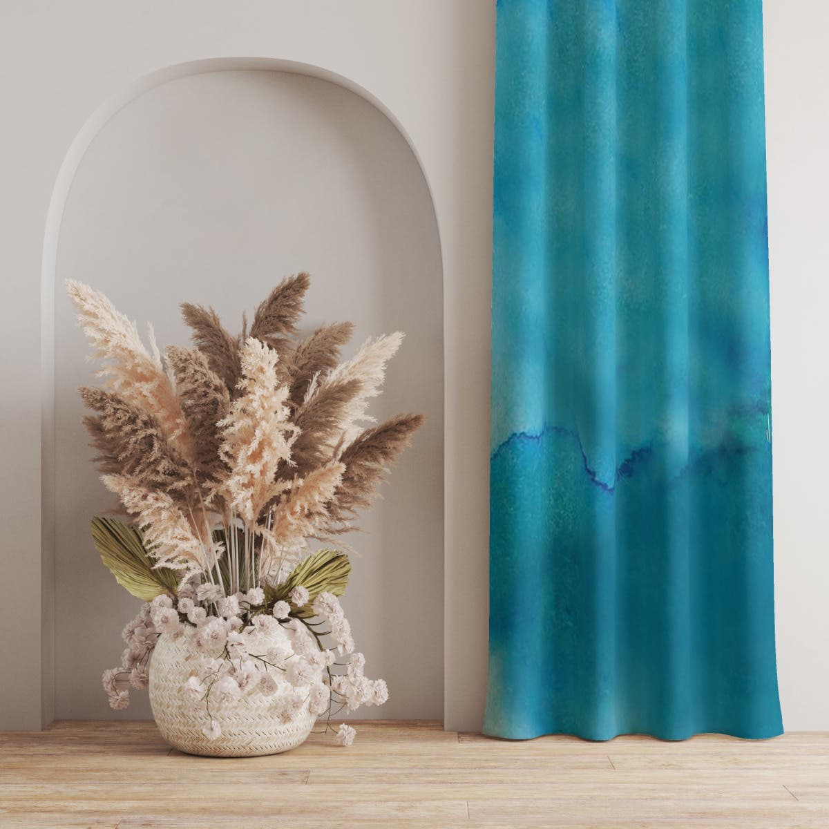 Velvet Curtain, 1 Piece, 250×145 cm - Multicolor