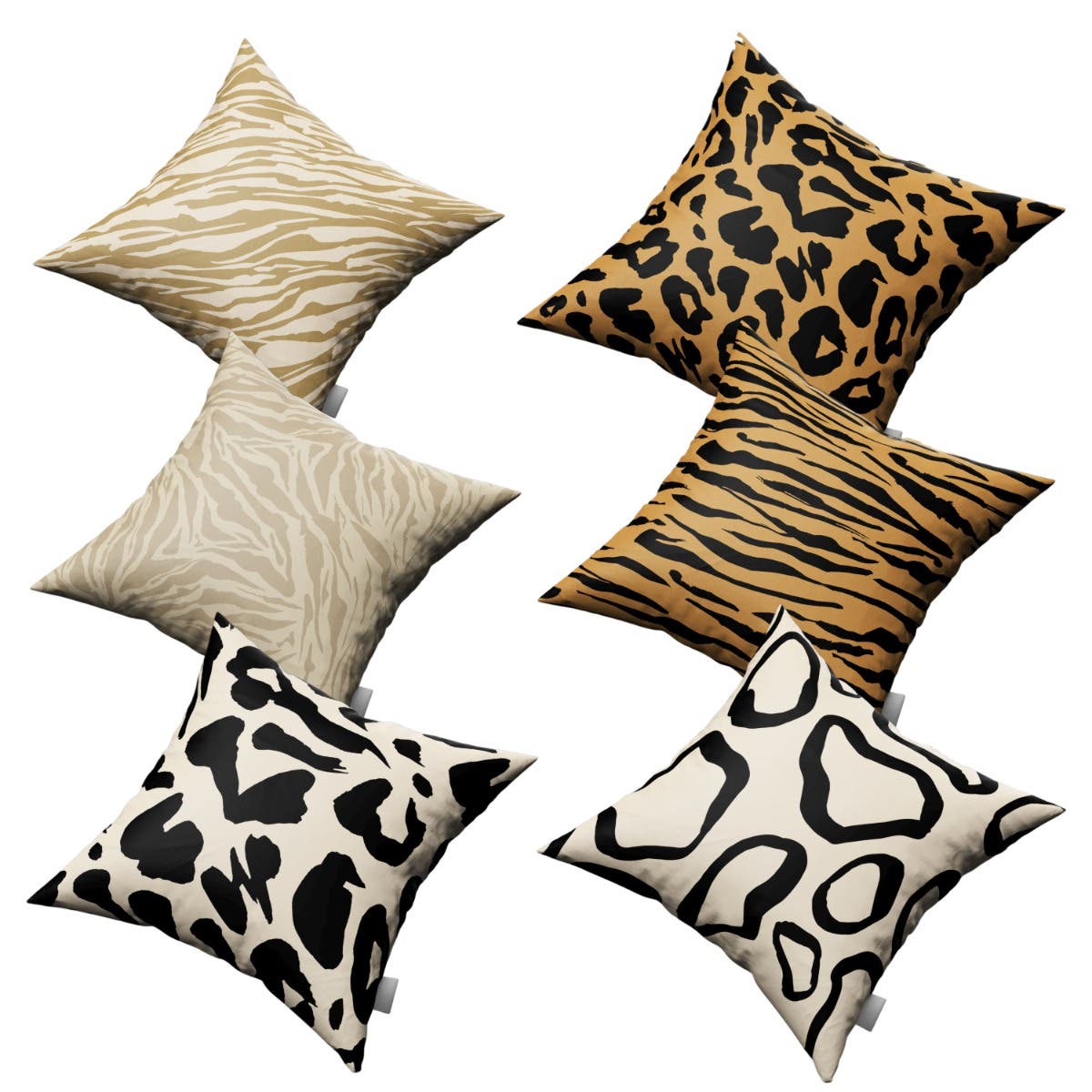 Velvet Cushion Covers, 6 Pieces, 47×47 cm - Multicolor