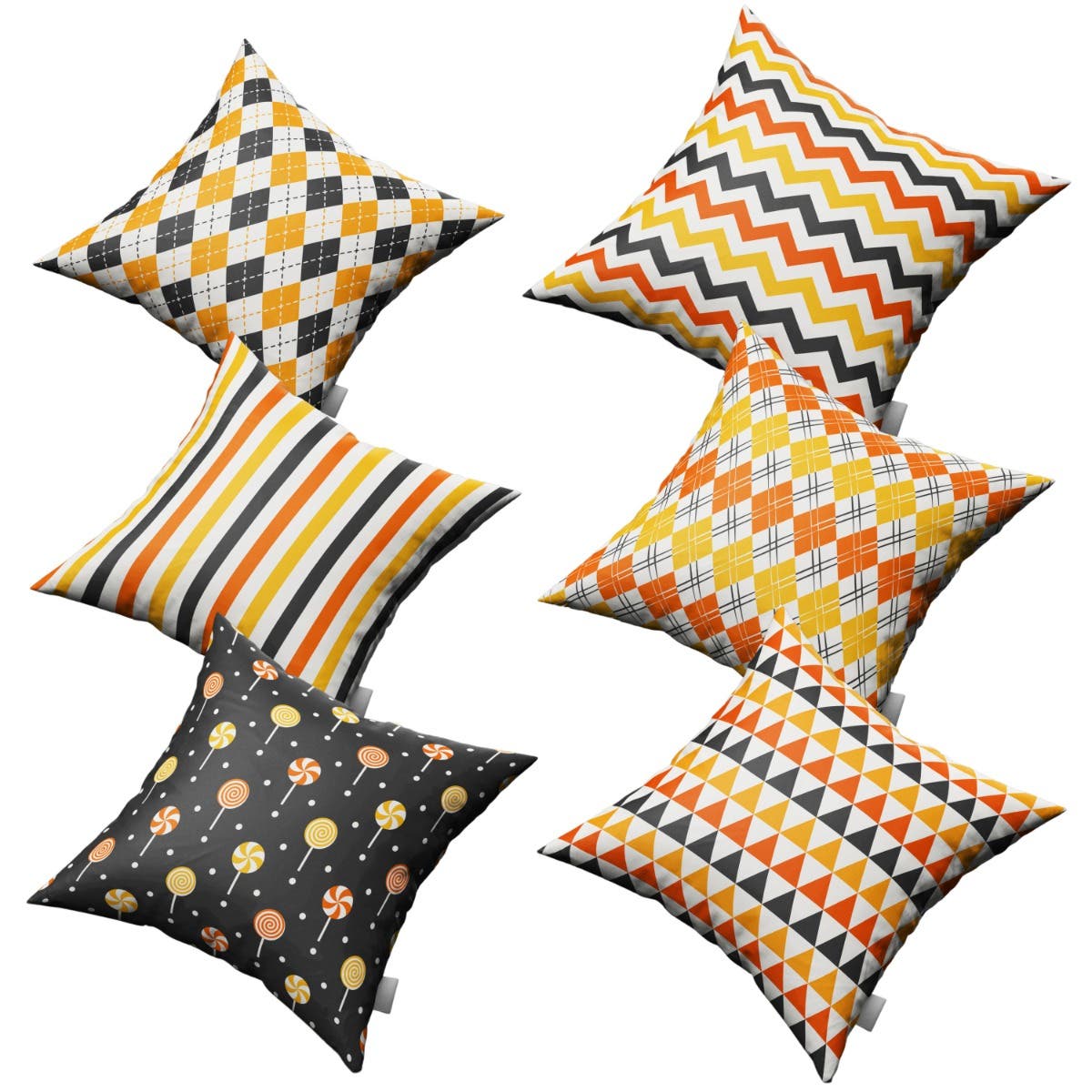 Velvet Cushion Covers, 6 Pieces, 47×47 cm - Multicolor