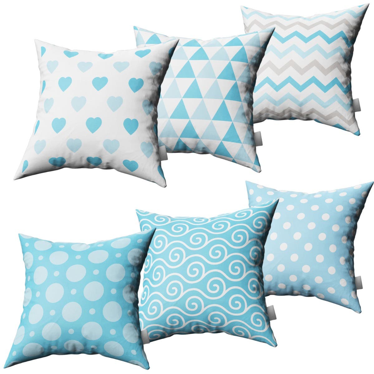 Velvet Cushion Covers, 6 Pieces, 47×47 cm - Multicolor