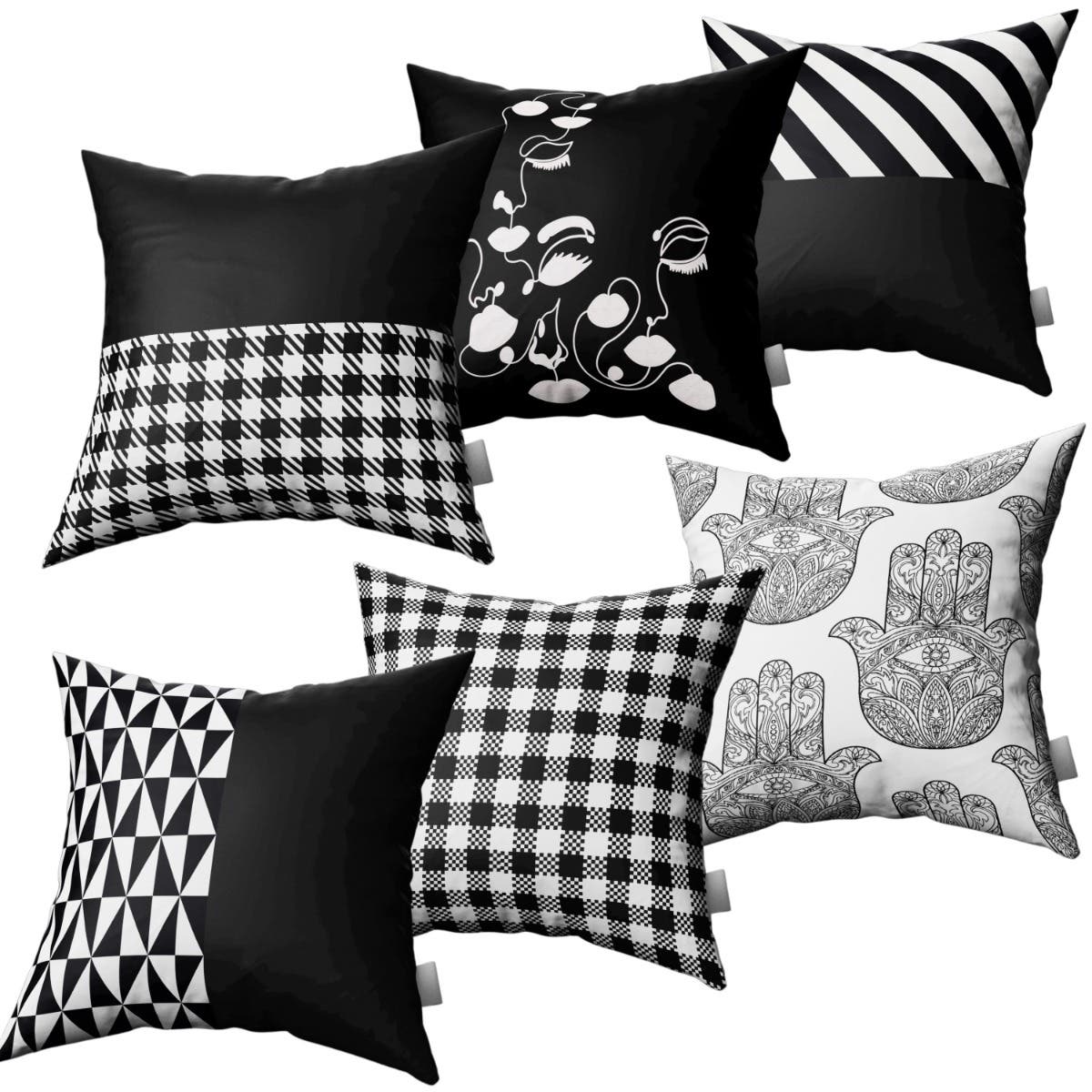 Velvet Cushion Covers, 6 Pieces, 47×47 cm - Multicolor