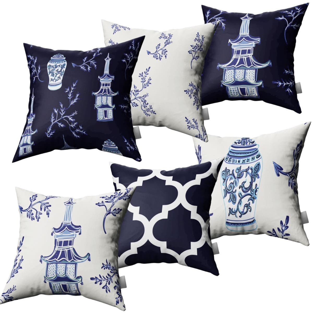 Velvet Cushion Covers, 6 Pieces, 47×47 cm - Multicolor