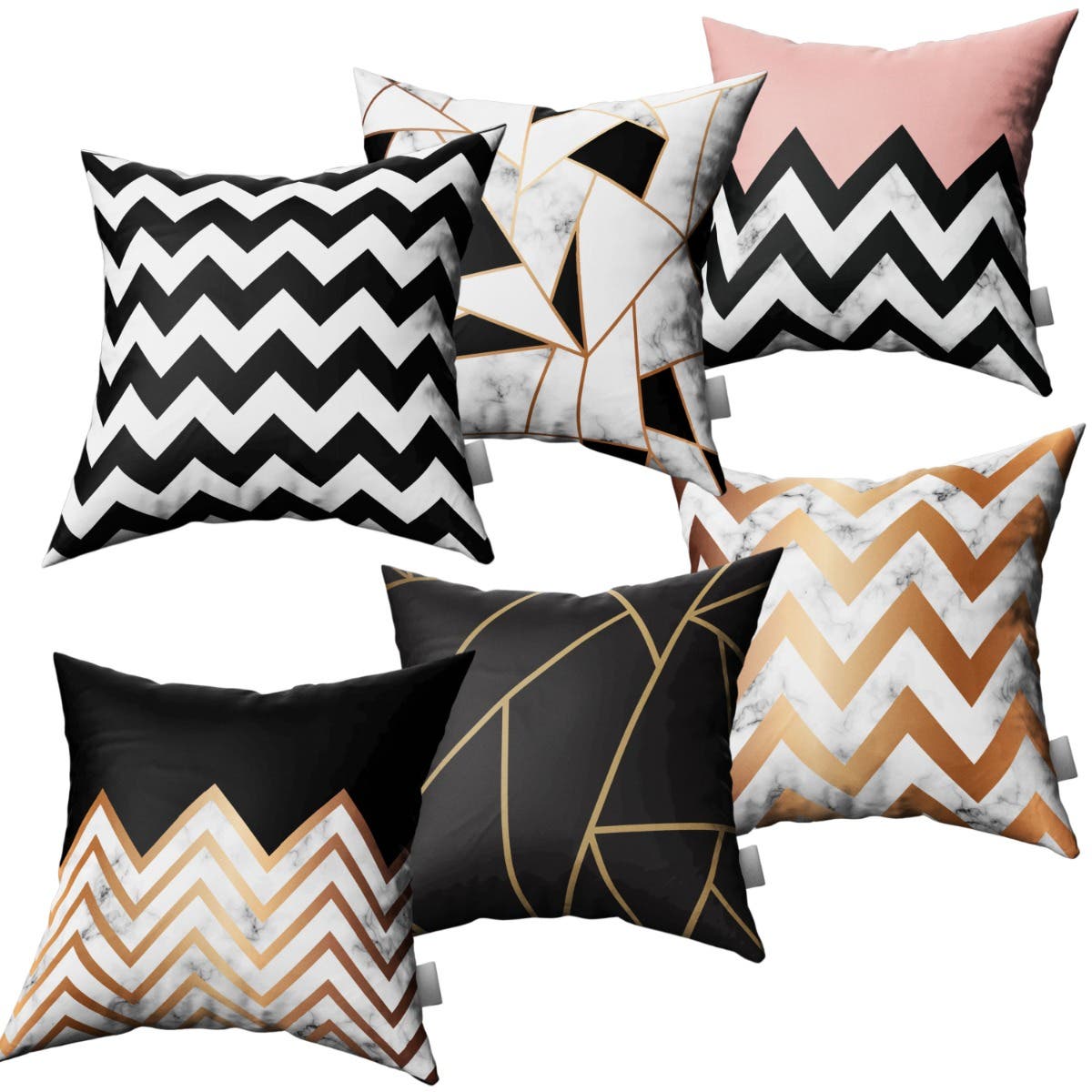 Velvet Cushion Covers, 6 Pieces, 47×47 cm - Multicolor