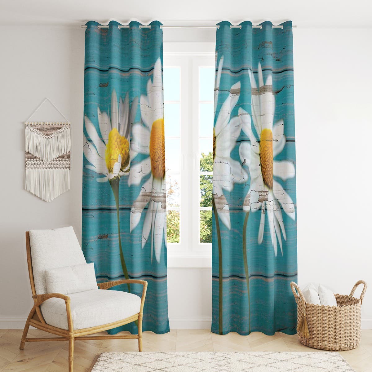 Velvet Curtain, 2 Pieces, 270×145 cm - Multicolor