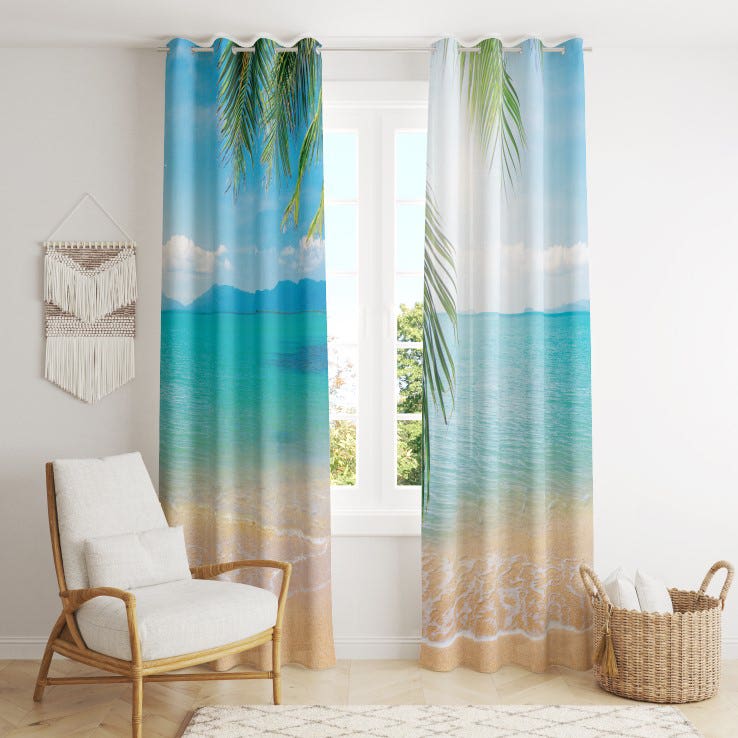 Velvet Curtain, 2 Pieces, 270×145 cm - Multicolor