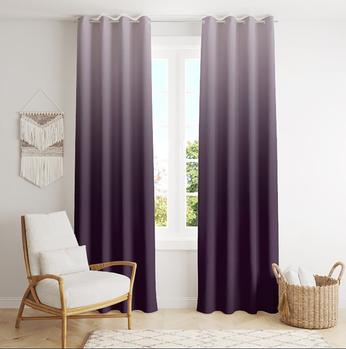 Velvet Curtain, 2 Pieces, 270×145 cm - Multicolor