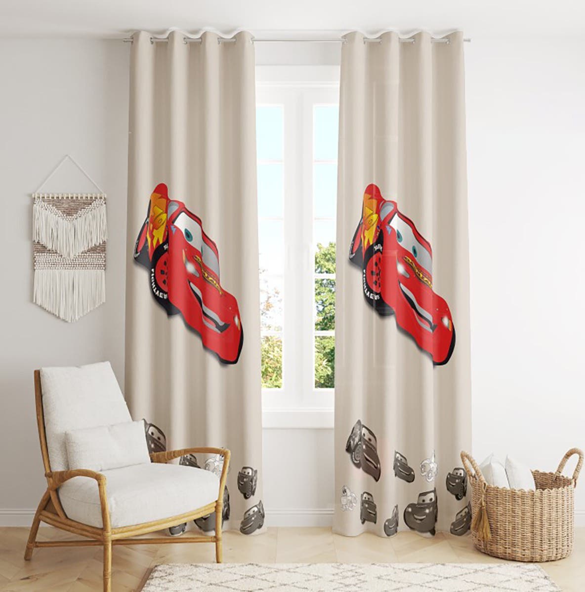 Velvet Curtain, 2 Pieces, 270×145 cm - Multicolor
