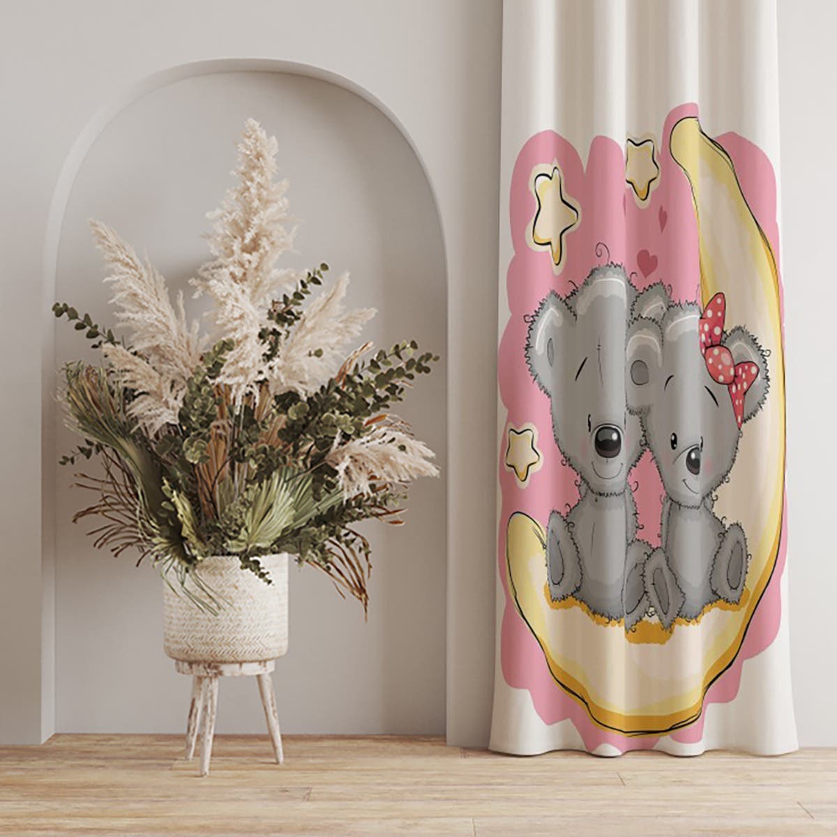 Velvet Curtain, 1 Piece, 270×145 cm - Multicolor