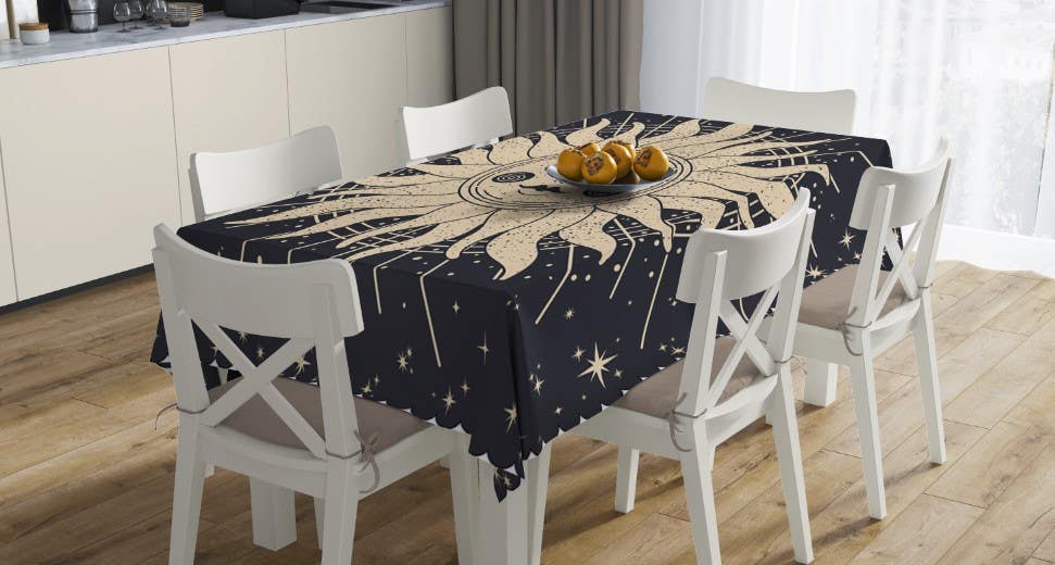 Modern Velvet Tablecloth, 140×200 - Multicolor