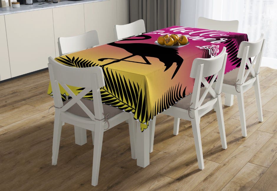 Modern Velvet Tablecloth, 140×200 - Multicolor