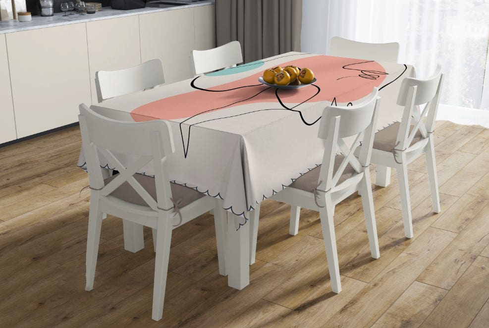 Modern Velvet Tablecloth, 140×200 - Multicolor