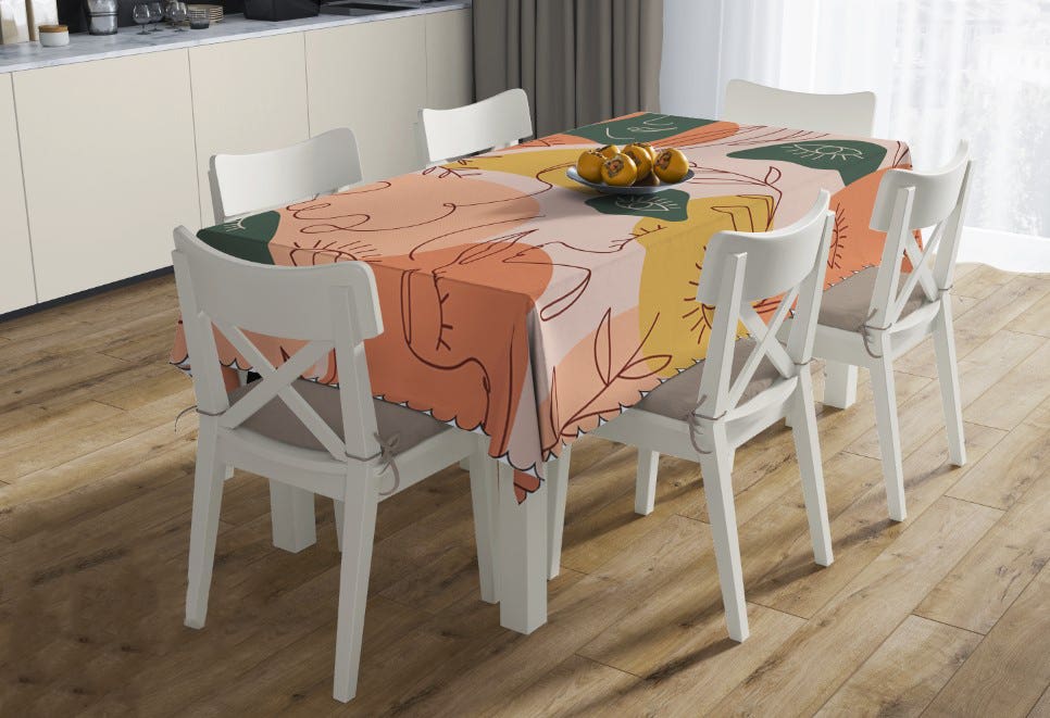 Modern Velvet Tablecloth, 140×200 - Multicolor