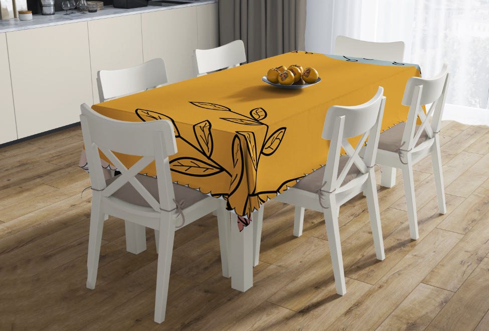 Modern Velvet Tablecloth, 140×200 - Multicolor