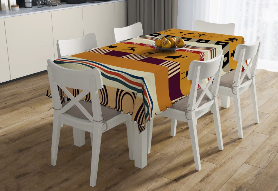 Modern Velvet Tablecloth, 140×200 - Multicolor