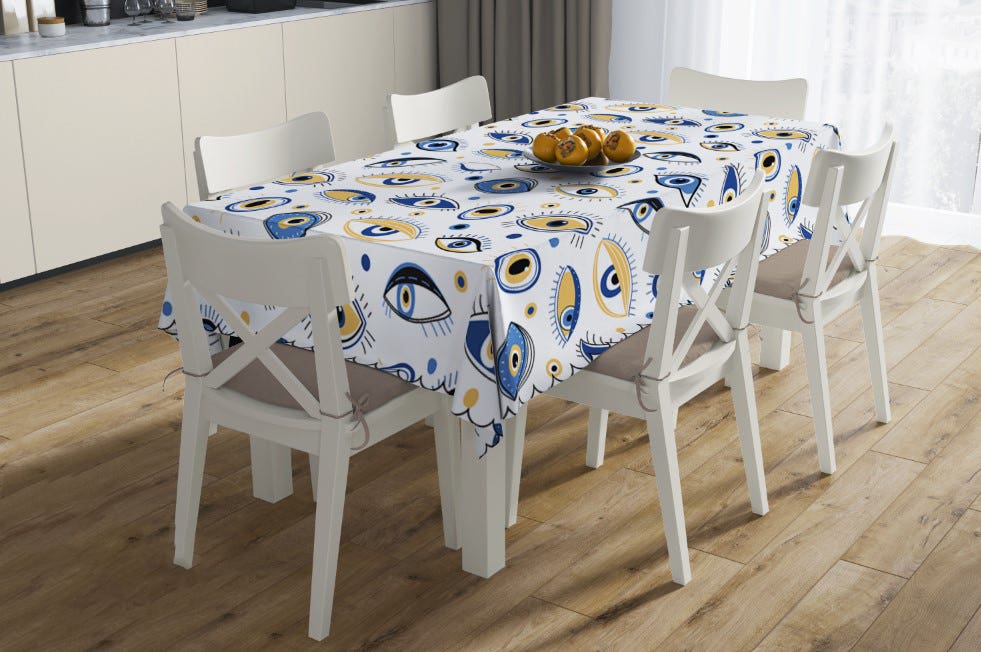 Modern Velvet Tablecloth, 140×200 - Multicolor