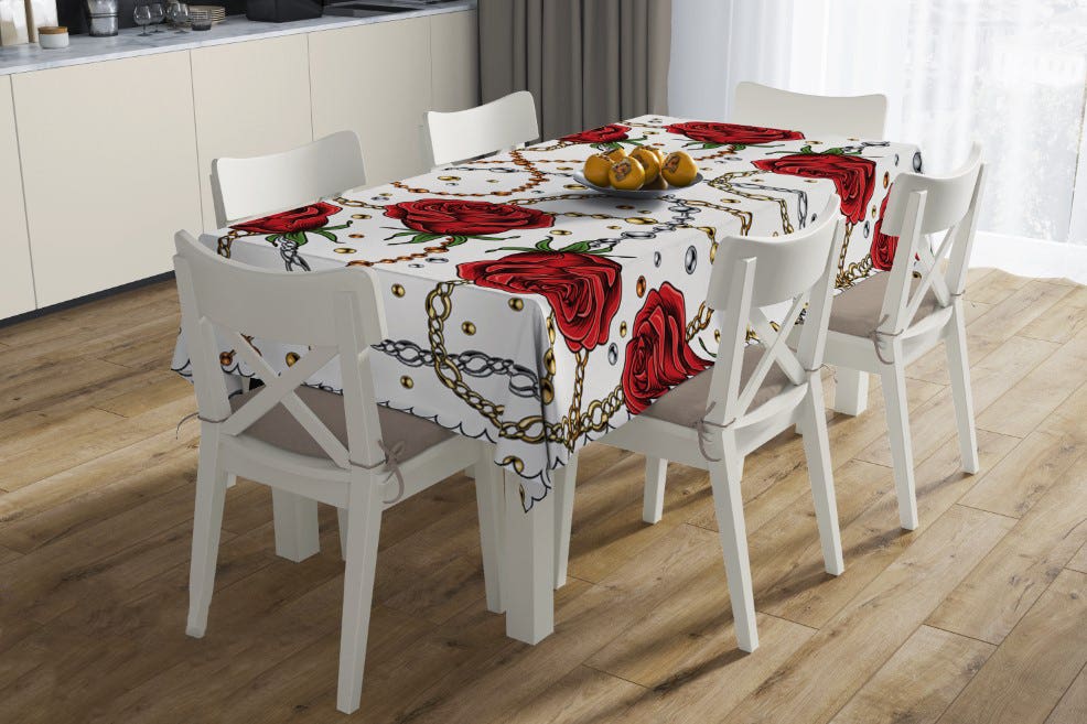 Modern Velvet Tablecloth, 140×200 - Multicolor