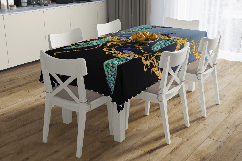Modern Velvet Tablecloth, 140×200 - Multicolor