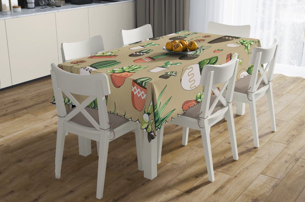 Modern Velvet Tablecloth, 140×200 - Multicolor
