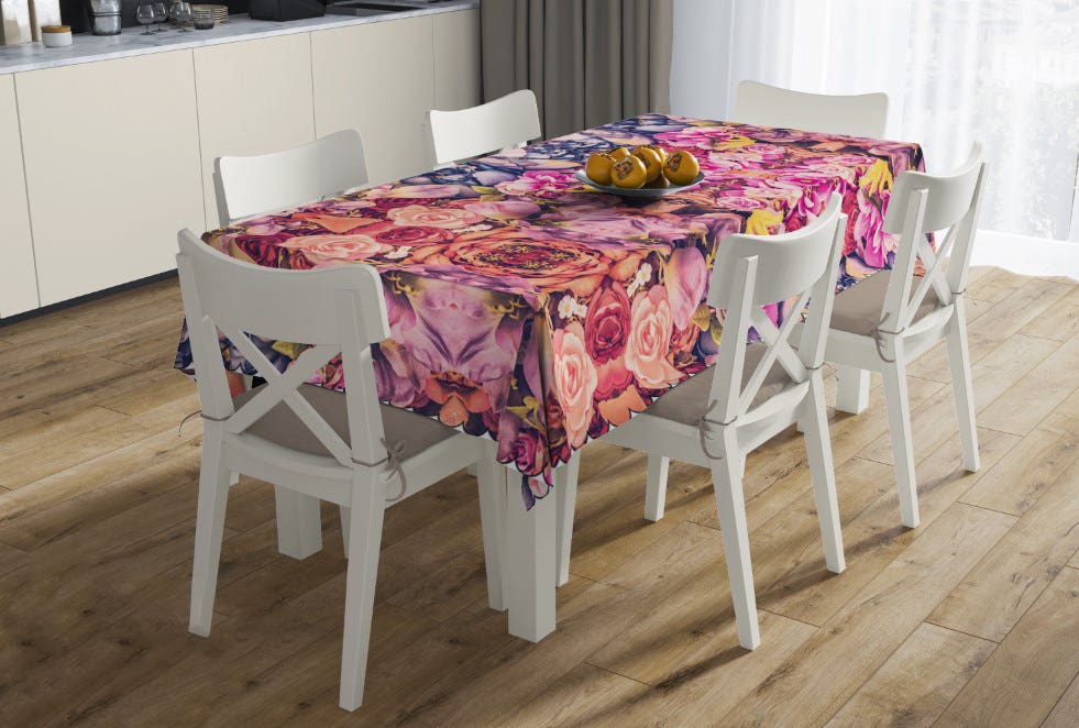 Modern Velvet Tablecloth, 140×200 - Multicolor