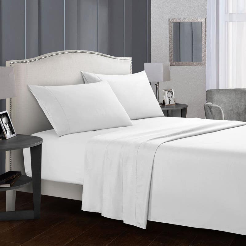 Bed in Home Cotton Bed Sheet Set, 200×200 cm - White