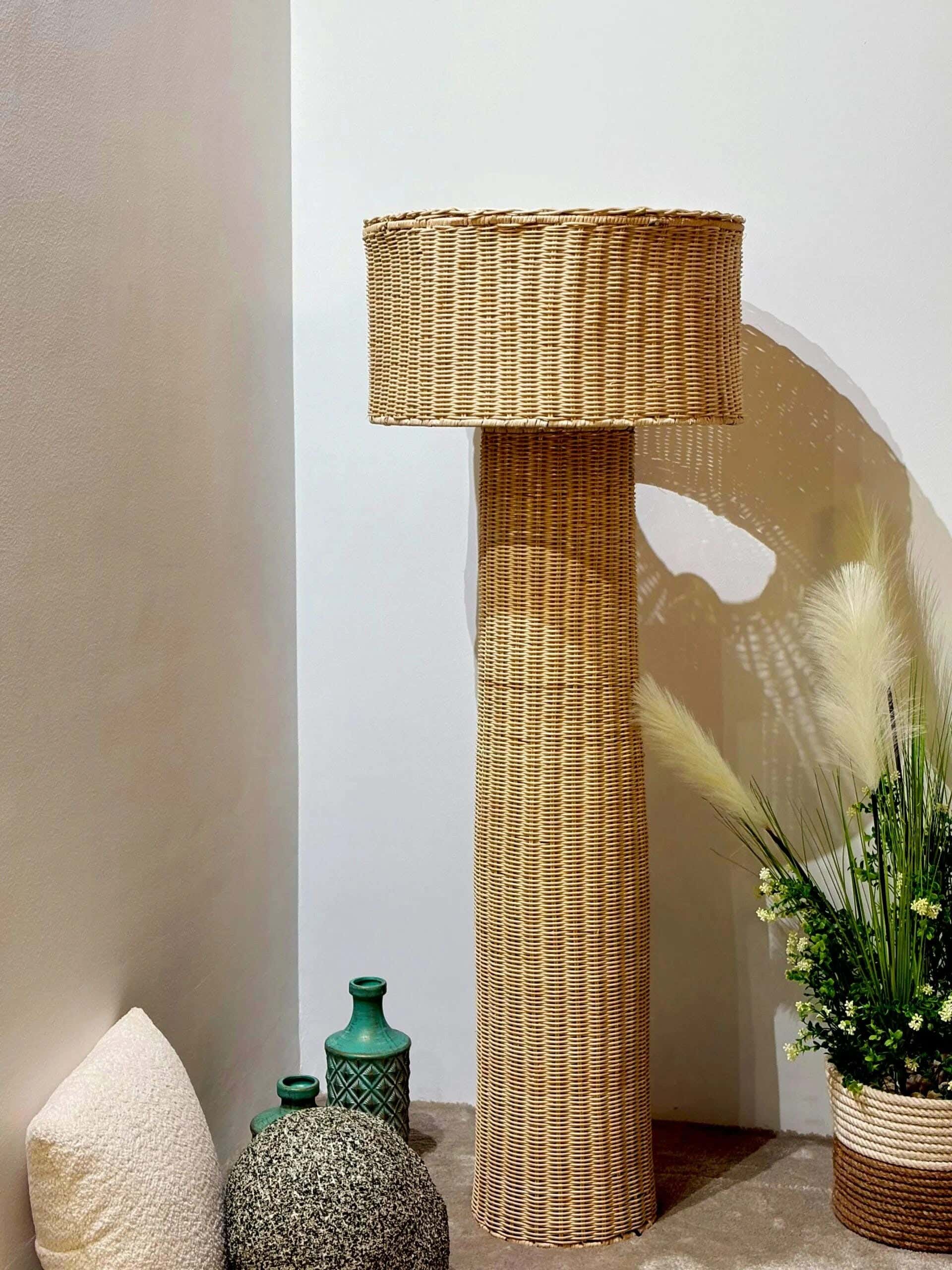 TBS Bamboo Boho Floor Lamp, 160 ×40 cm - Beige