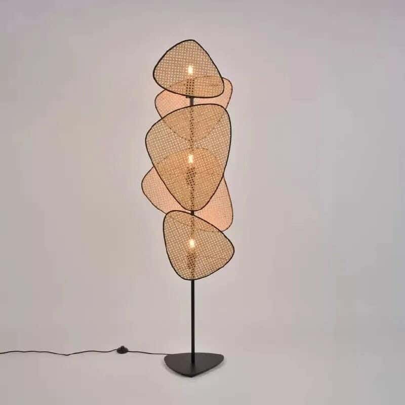TBS Rattan Boho Floor Lamp, 160 ×20 cm - Beige