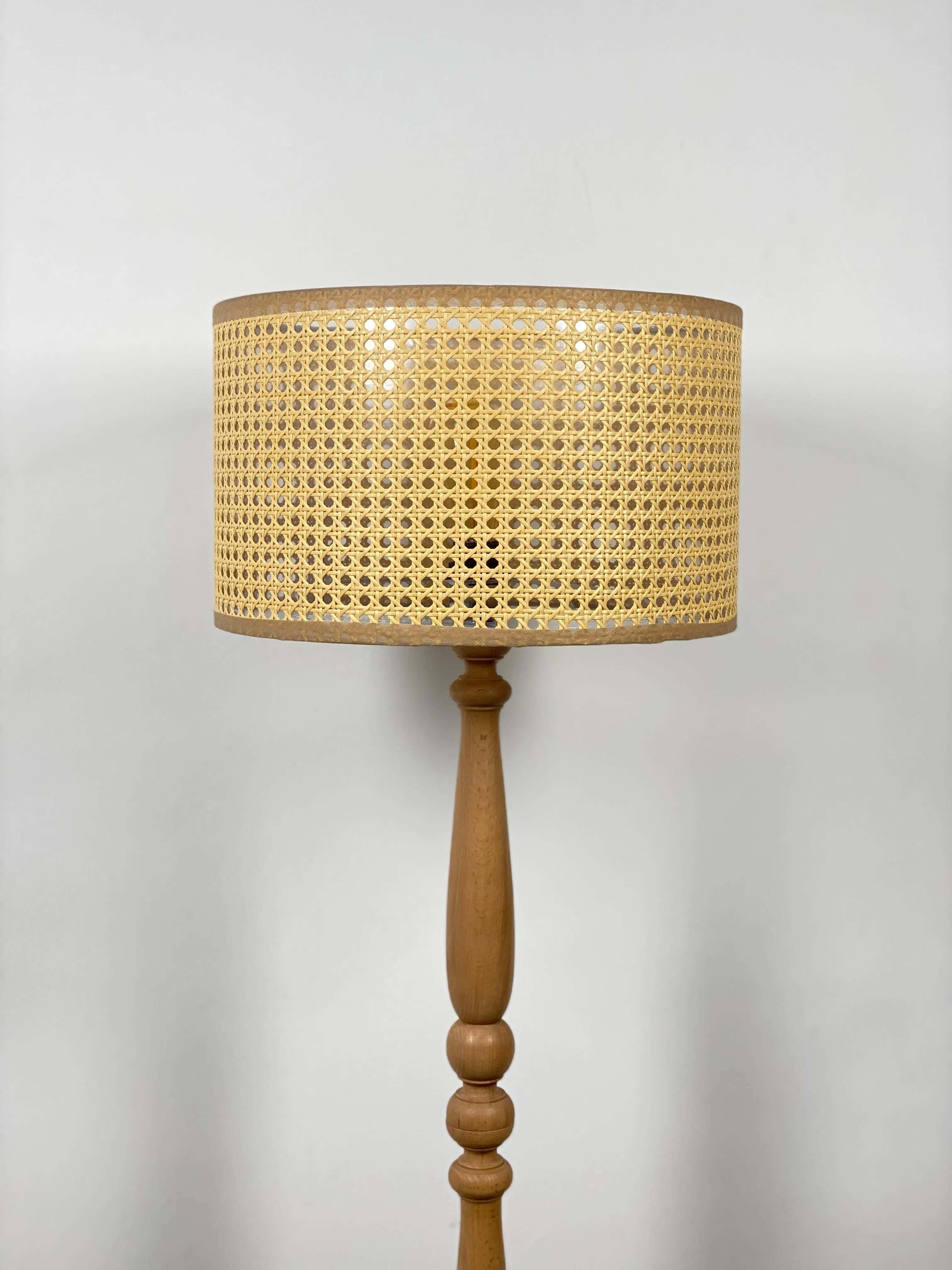 TBS Rattan Boho Floor Lamp, 160 ×40 cm - Beige