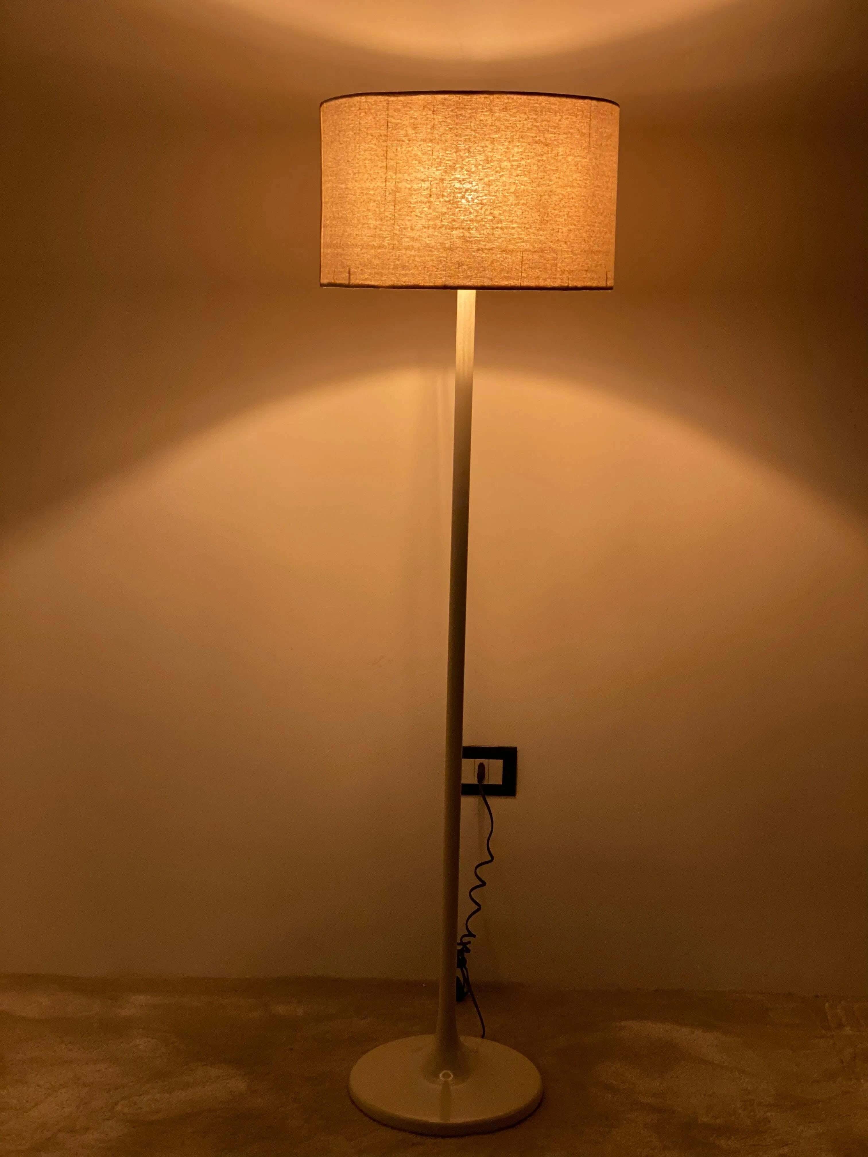TBS Fabric Modern Floor Lamp, 160 ×40 cm - Off White