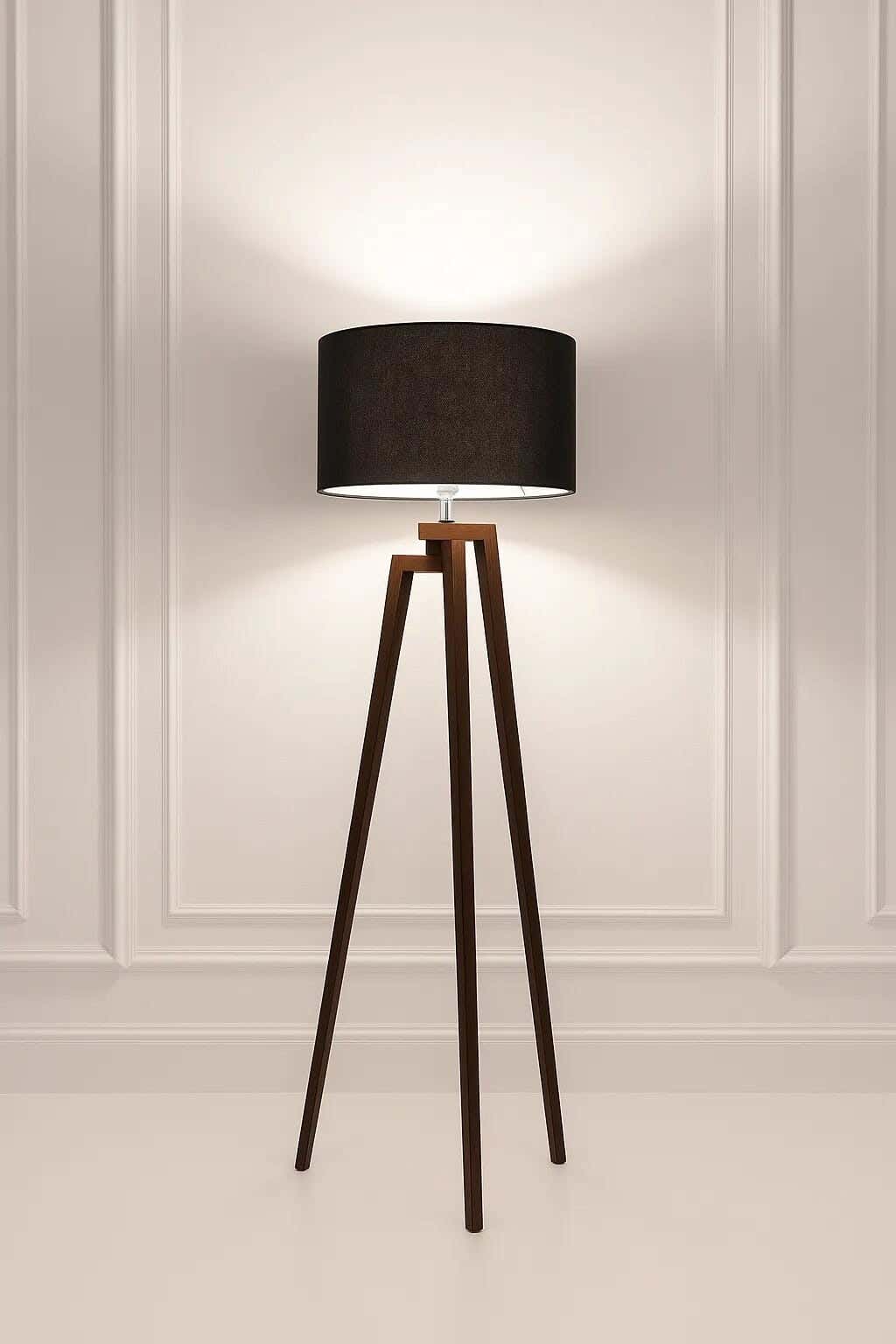 TBS Fabric Modern Floor Lamp, 160 ×40 cm - Black