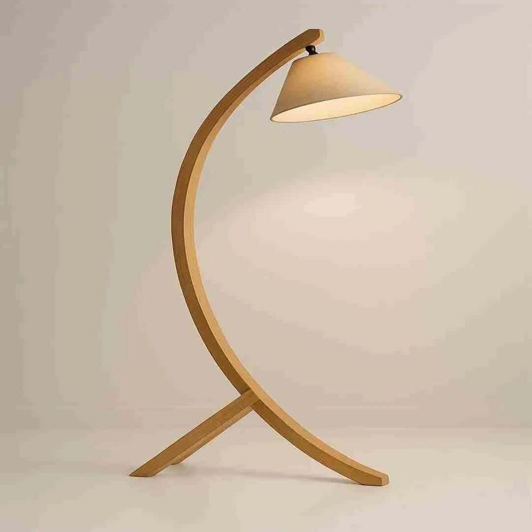 TBS Fabric Modern Floor Lamp, 180 ×30 cm - Beige