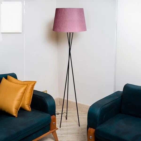 TBS Fabric Modern Floor Lamp, 160 ×40 cm - Cashmere