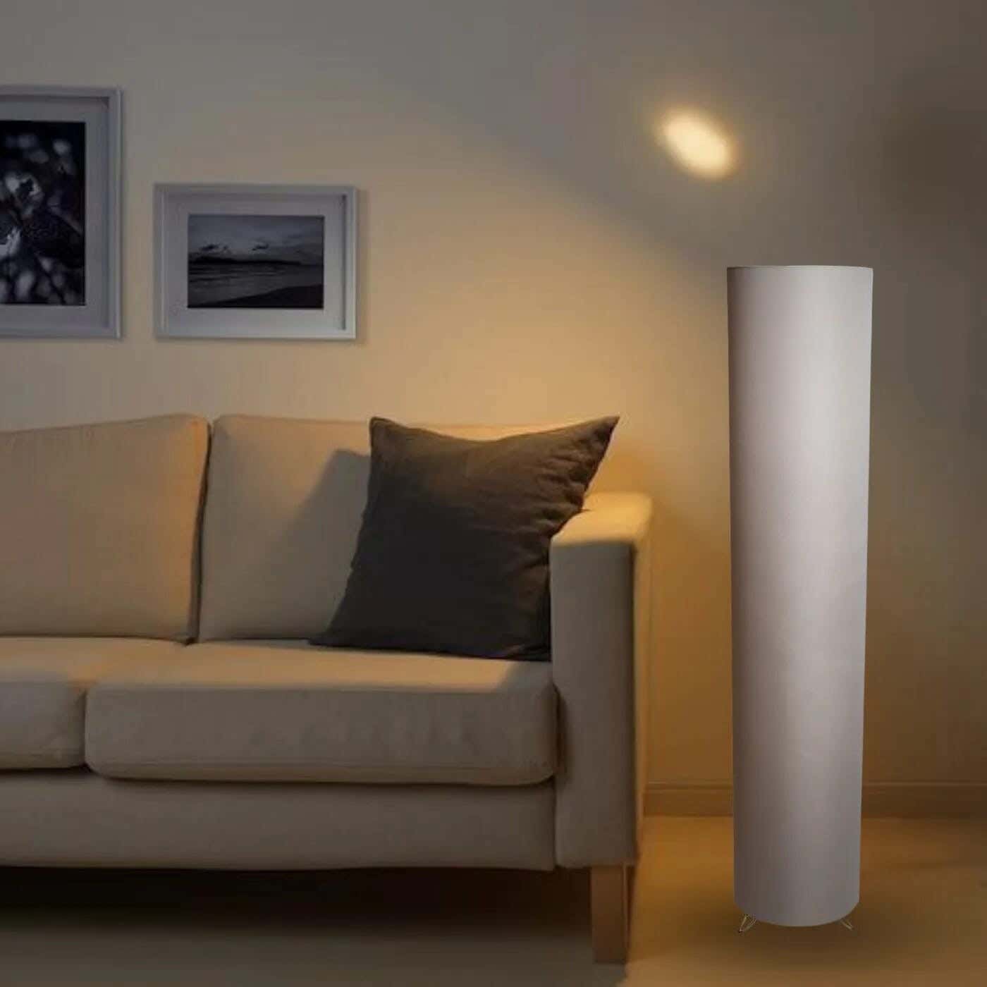 TBS Fabric Modern Floor Lamp, 120 ×20 cm - Grey