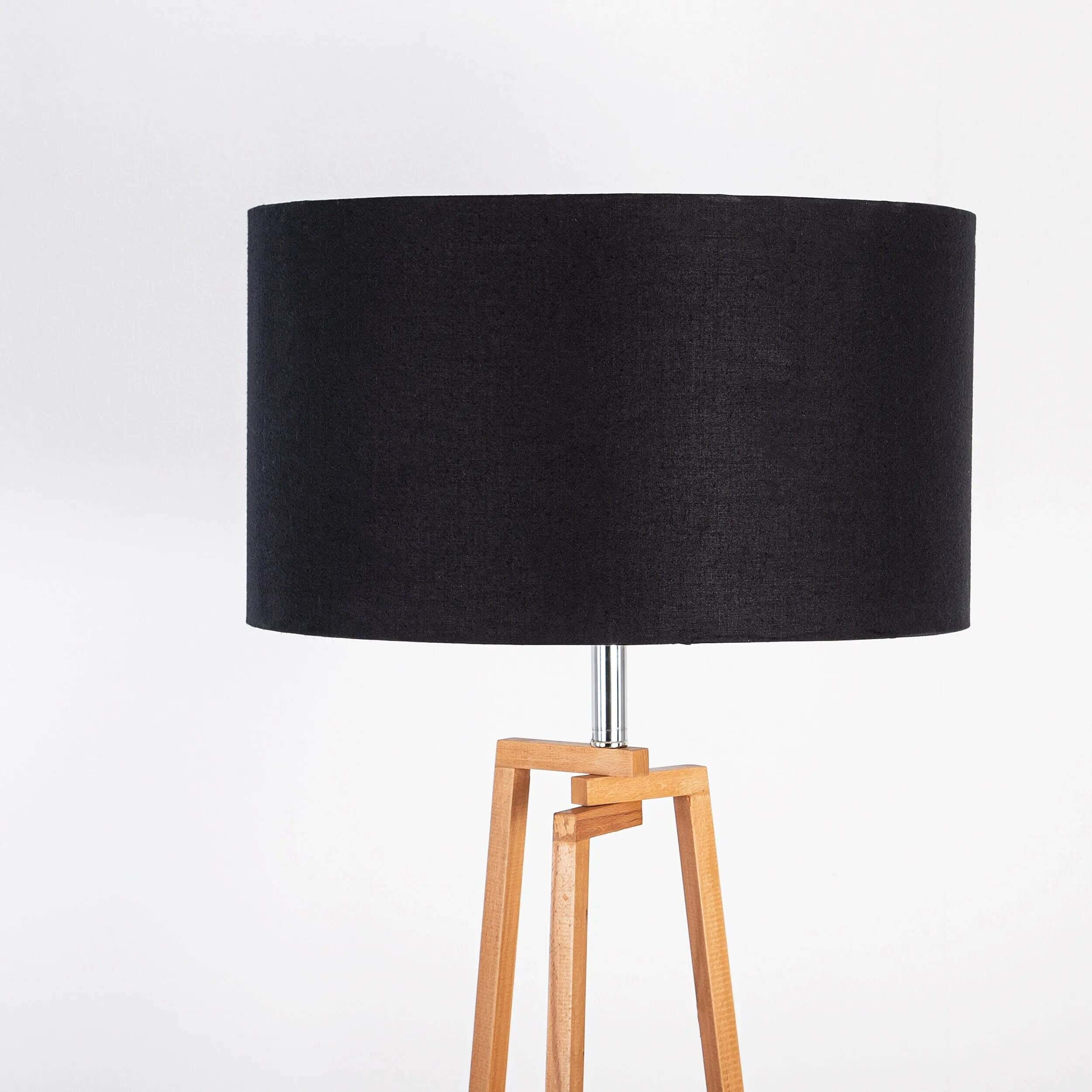 TBS Fabric Modern Floor Lamp, 160 ×40 cm - Black