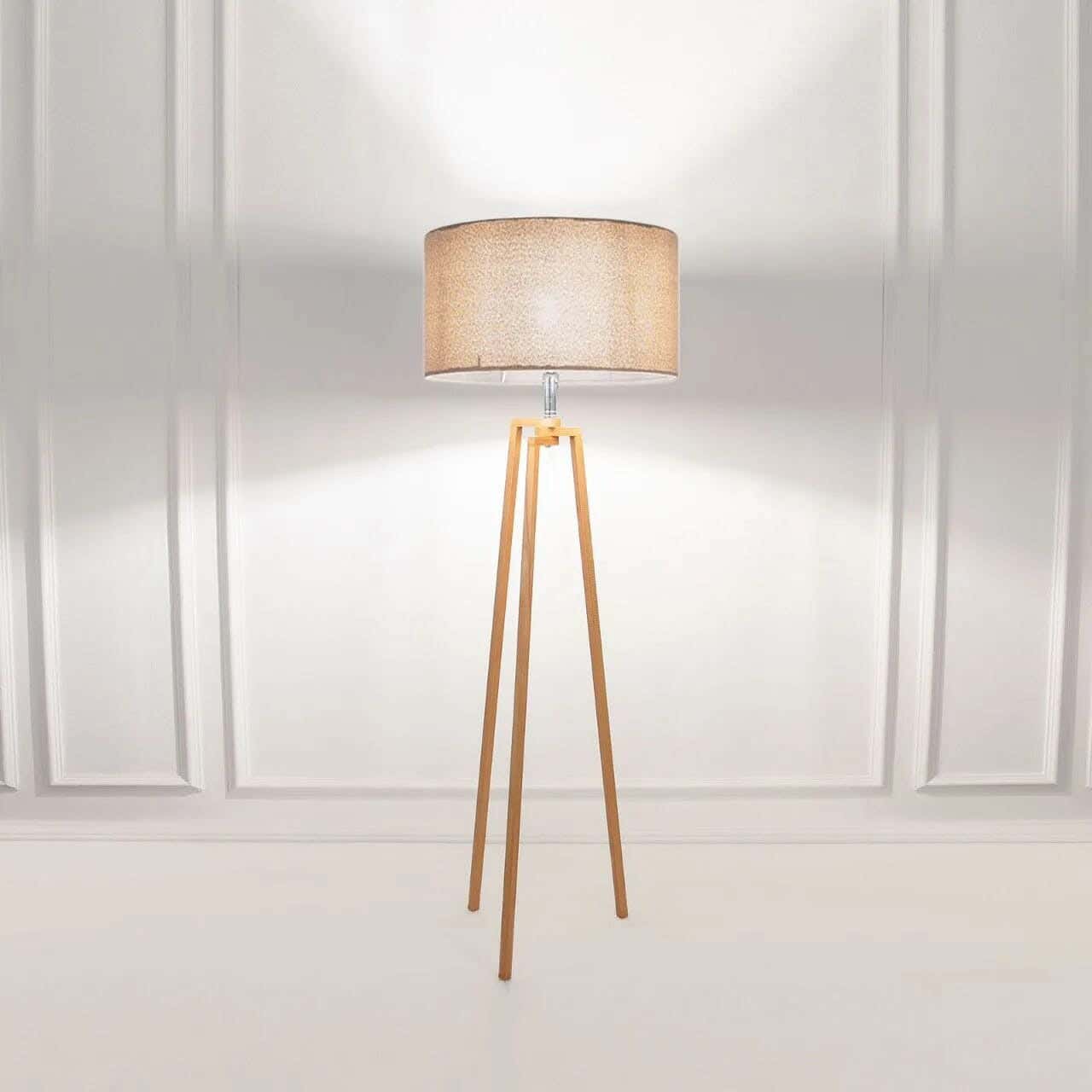 TBS Fabric Modern Floor Lamp, 160 ×40 cm - Beige
