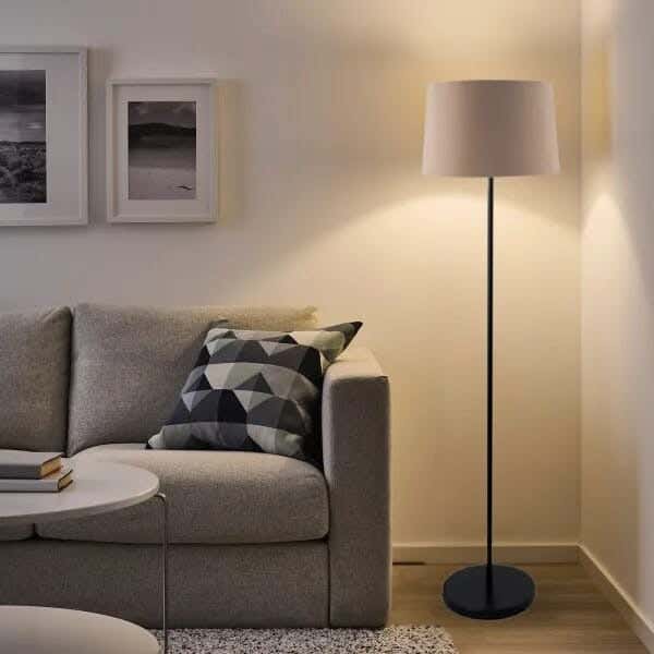 TBS Fabric Modern Floor Lamp, 160 ×40 cm - Beige