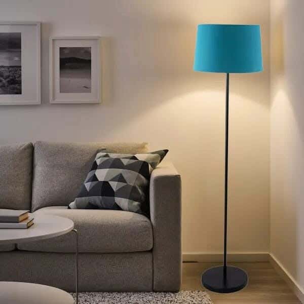 TBS Fabric Modern Floor Lamp, 160 ×40 cm - Petrol