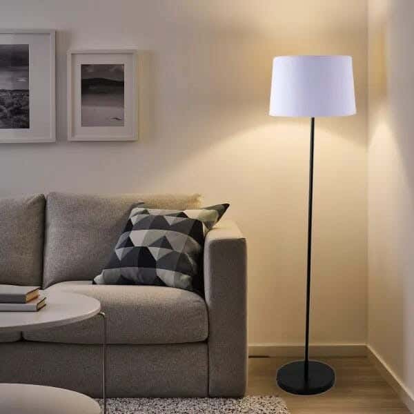 TBS Fabric Modern Floor Lamp, 160 ×40 cm - Grey
