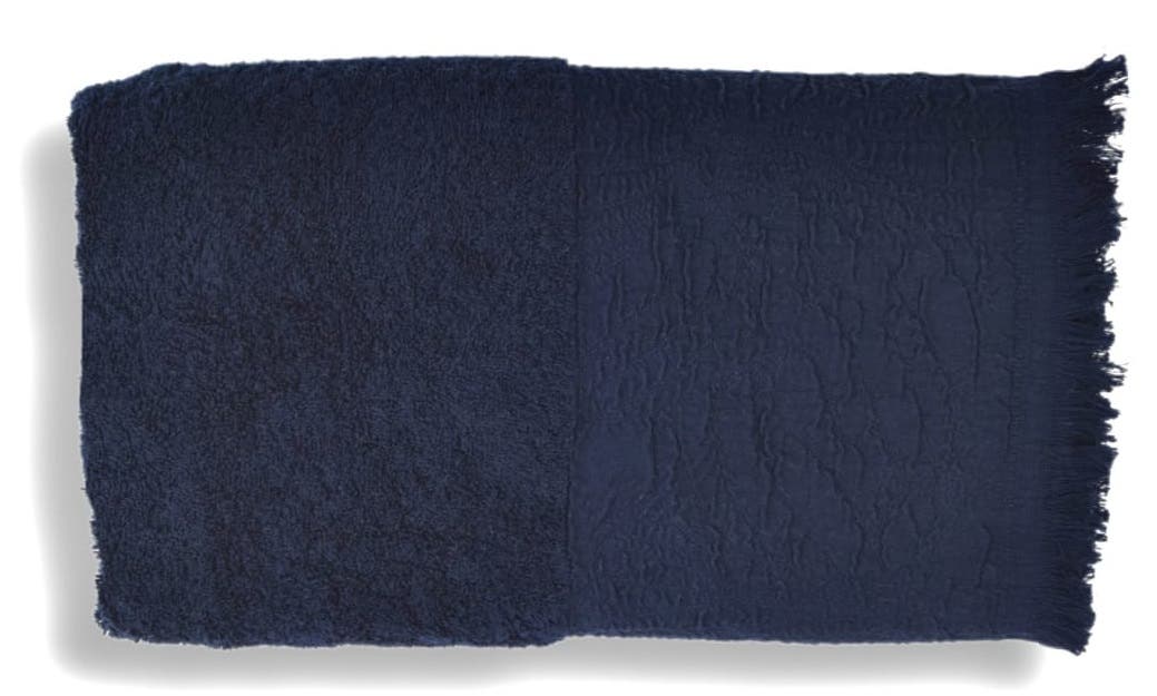 jacquardina Cotton bath sheet, 140×70 cm - navy blue