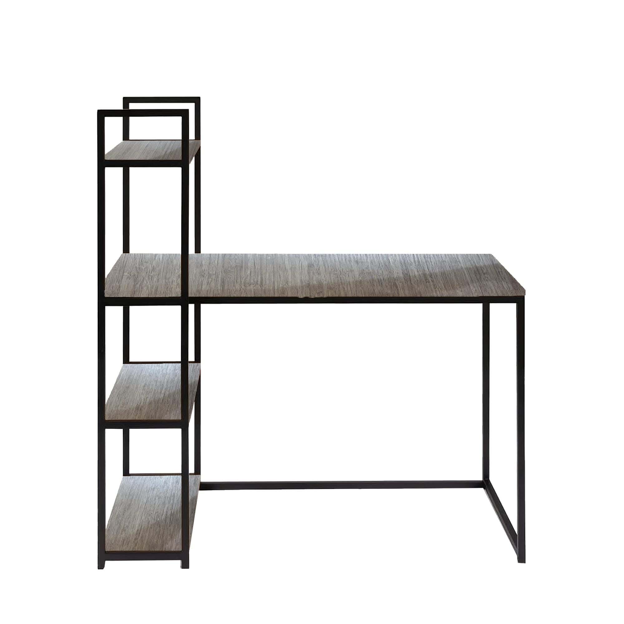 Metal Desk With Thai MDF Melamine Wood Surface, Electrostatic Paint Finish, 120×120×60 cm, FM0026 - Grey